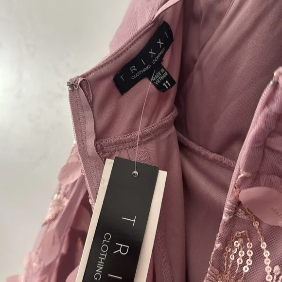 NWT TRIXXI Fit & Flare Floral Tulle Skirt Maxi Prom Dress - Size: 11 - Picture 8 of 12